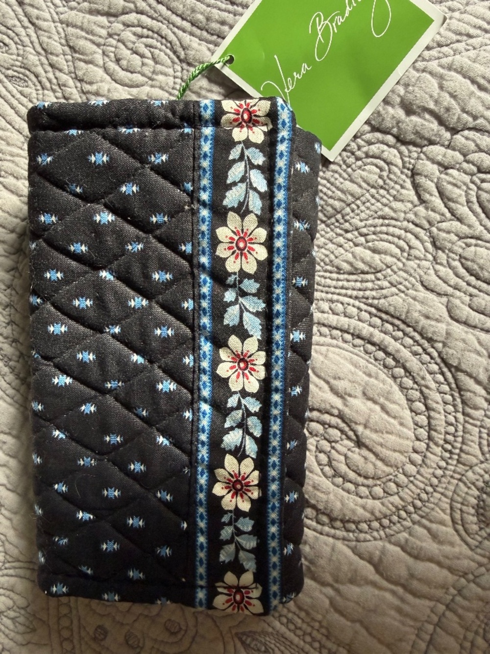 Vera Bradley Trifold Floral Check Book/Wallet NWT